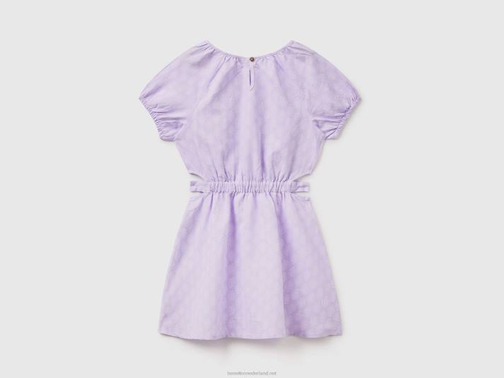 kinderen Benetton jurk met patroon van linnenmix lavendel 4R625367