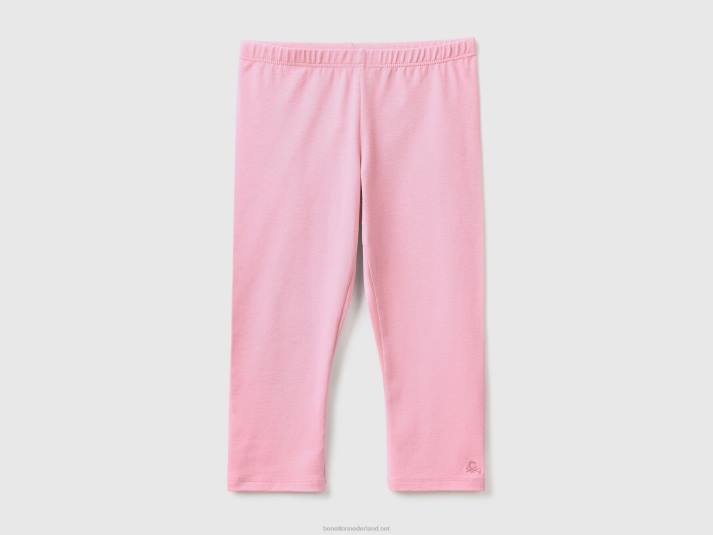 kinderen Benetton 3/4 legging van stretchkatoen roze 4R622592