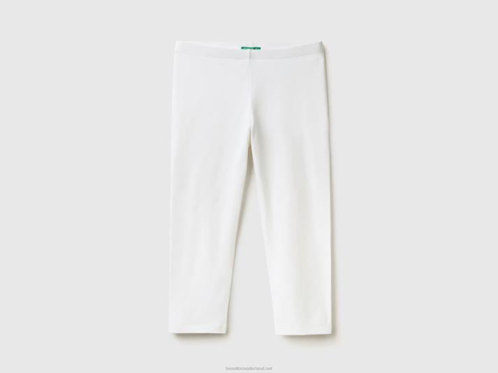 kinderen Benetton 3/4 legging van stretchkatoen wit 4R622593