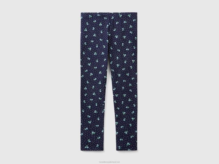 kinderen Benetton legging met patroonprint donkerblauw 4R625379