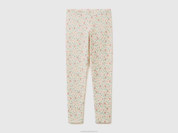 kinderen Benetton legging met patroonprint romig wit 4R622588