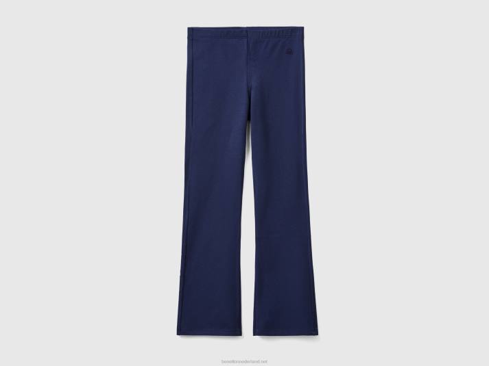 kinderen Benetton wijd uitlopende legging van stretchkatoen donkerblauw 4R625386