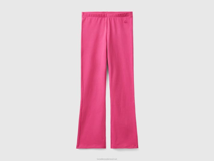 kinderen Benetton wijd uitlopende legging van stretchkatoen fuchsia 4R625416