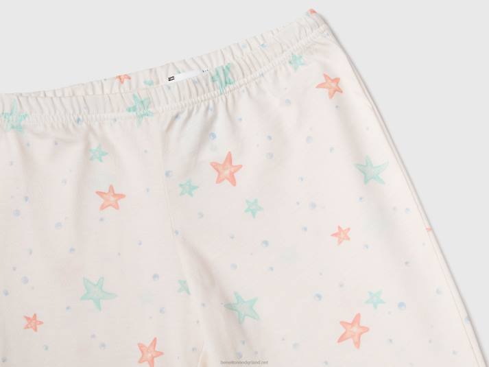 kinderen Benetton Zeemeermin pyjama van 100% katoen romig wit 4R622782