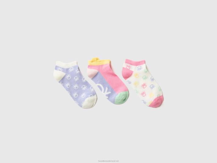 kinderen Benetton drie paar korte sokken veelkleurig 4R622750