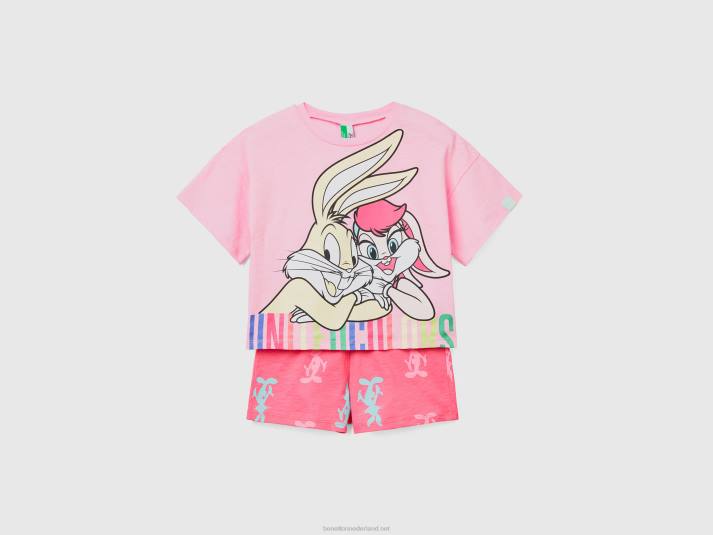 kinderen Benetton korte bugs bunny & lola pyjama roze 4R622747