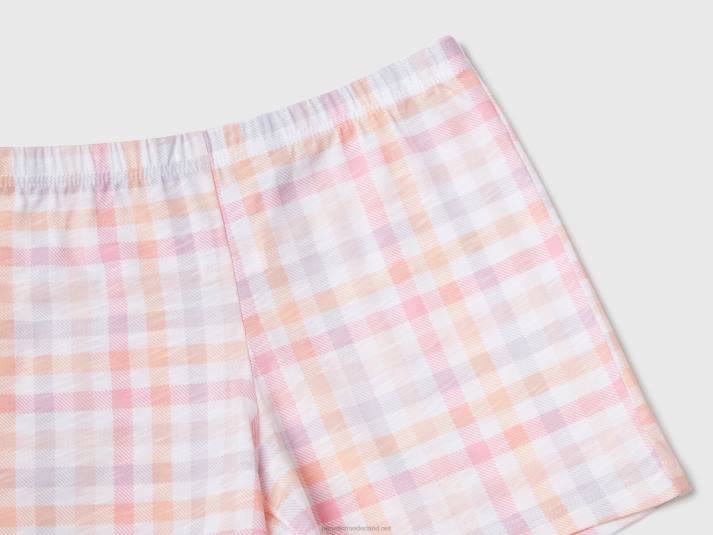 kinderen Benetton korte pyjama met glitterprint wit 4R622762