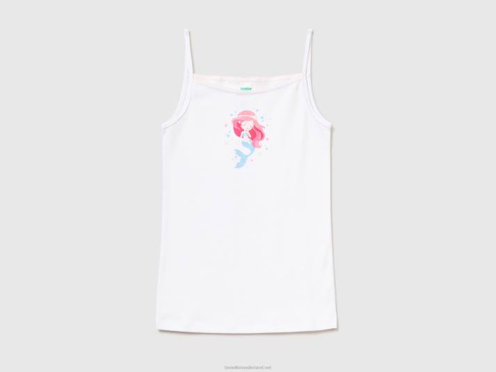 kinderen Benetton ondergoed tanktop met print wit 4R622738