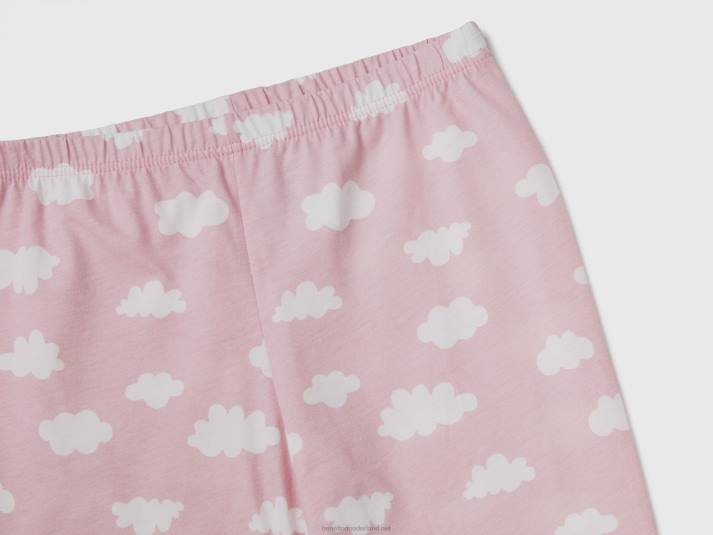 kinderen Benetton pyjama met glitterprint romig wit 4R622742