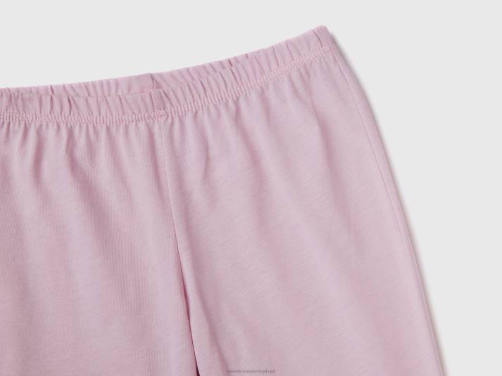 kinderen Benetton slimfit pyjama van 100% katoen pastelroze 4R622022