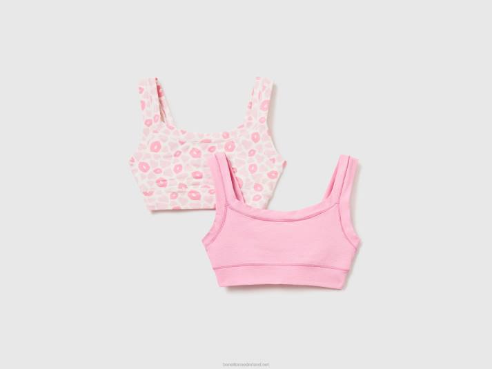 kinderen Benetton twee bh's van superstretch biologisch katoen veelkleurig 4R622772