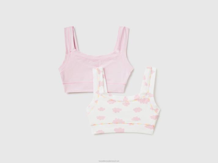 kinderen Benetton twee bh's van superstretch biologisch katoen veelkleurig 4R622775