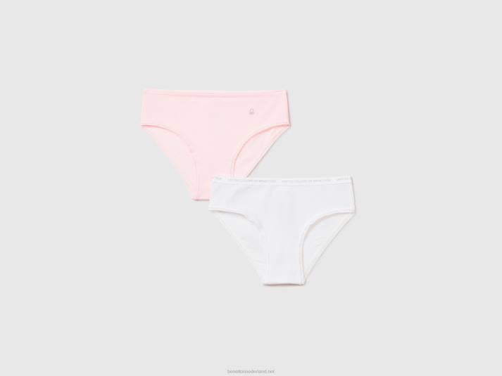kinderen Benetton twee onderbroeken van stretchkatoen veelkleurig 4R625519