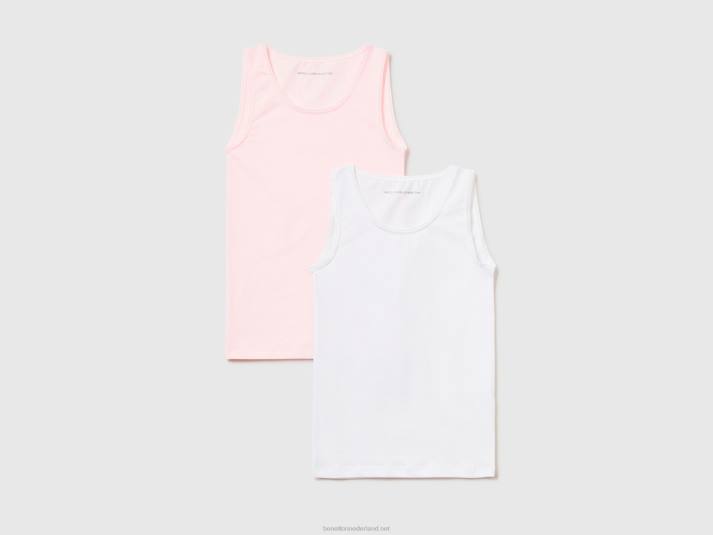kinderen Benetton twee tanktops van stretchkatoen veelkleurig 4R625526