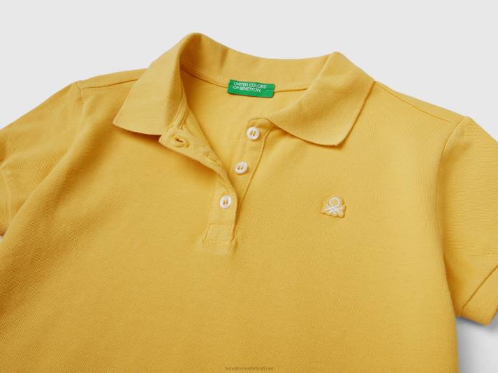 kinderen Benetton polo met korte mouwen van biologisch katoen geel 4R622483
