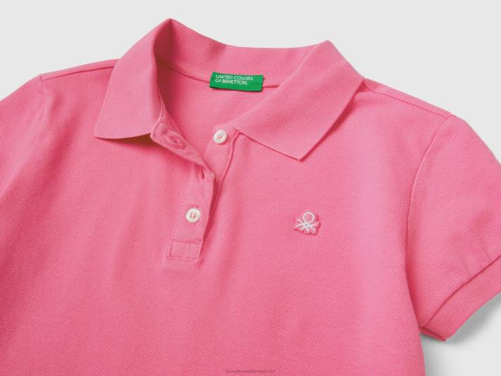 kinderen Benetton polo met korte mouwen van biologisch katoen roze 4R625275