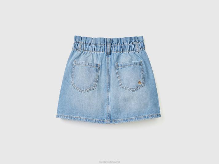 kinderen Benetton denim paperbag rok blauw 4R622722