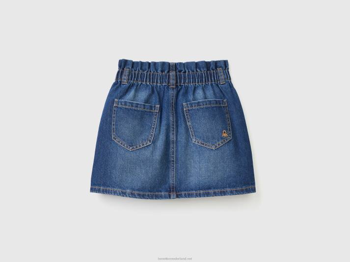 kinderen Benetton denim paperbag rok donkerblauw 4R625490