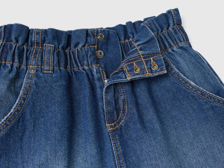 kinderen Benetton denim paperbag rok donkerblauw 4R625490