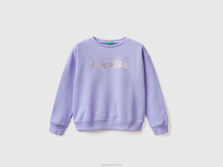 kinderen Benetton Sweatshirt van 100% katoen met logo maagdenpalm 4R622539