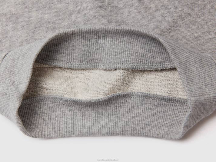 kinderen Benetton cropped sweatshirt met kleurvlakken grijs 4R622541