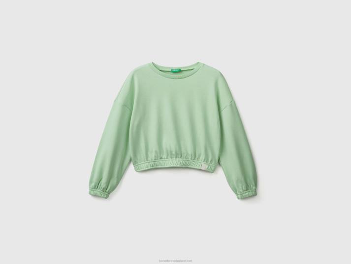 kinderen Benetton cropped sweatshirt van gerecyclede stof groente 4R625335