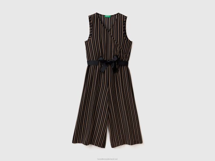 kinderen Benetton gestreepte jumpsuit met sjerp veelkleurig 4R622528