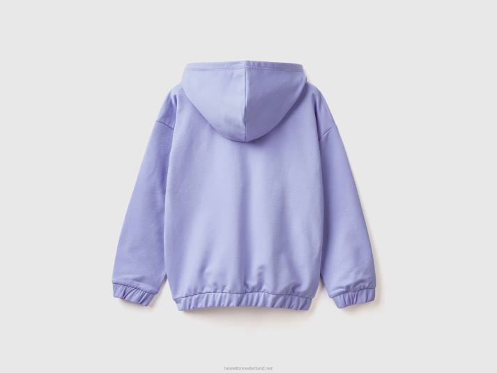 kinderen Benetton hoodie met ritssluiting en geborduurd logo maagdenpalm 4R622510
