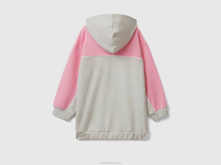 kinderen Benetton oversized hoodie met print lichtgrijs 4R625339