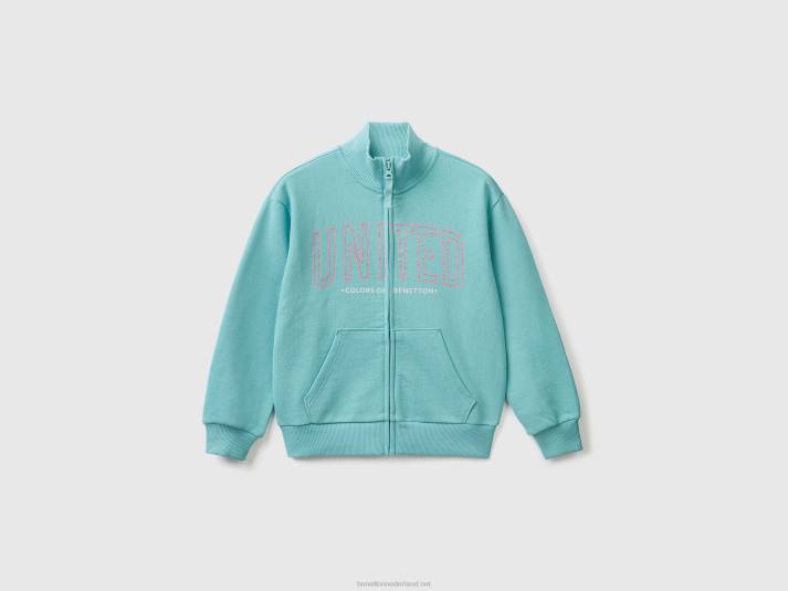 kinderen Benetton sweatshirt met ritssluiting en kraag water 4R625355