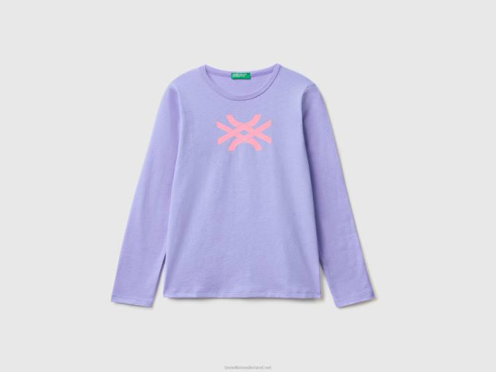 kinderen Benetton T-shirt met lange mouwen van 100% katoen maagdenpalm 4R625215