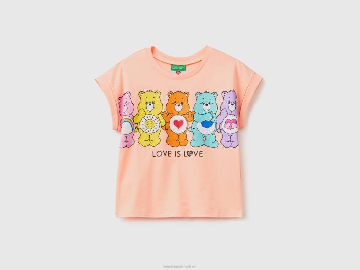 kinderen Benetton Troetelbeertjes T-shirt van 100% katoen zacht roze 4R622456