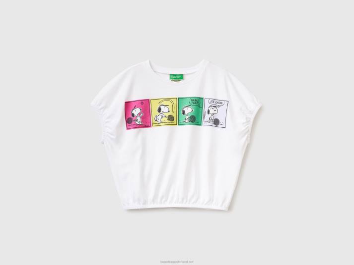 kinderen Benetton boxy fit pinda's t-shirt wit 4R622460