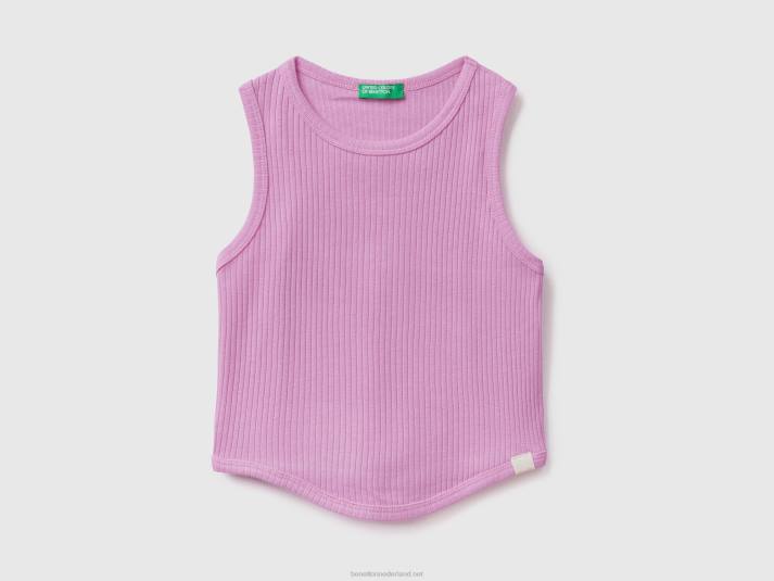 kinderen Benetton geribbelde tanktop lila 4R625305