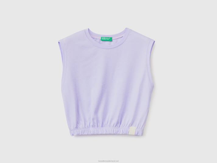 kinderen Benetton korte tanktop van gerecyclede stof lila 4R625263
