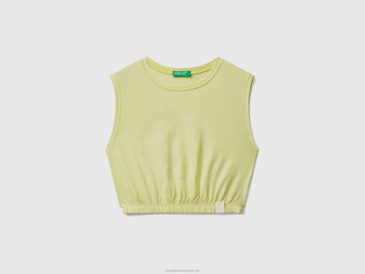 kinderen Benetton korte tanktop van gerecyclede stof limoen 4R625224