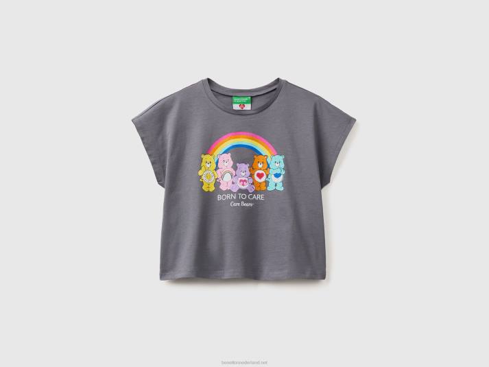 kinderen Benetton t-shirt met troetelbeertjes print donkergrijs 4R625282