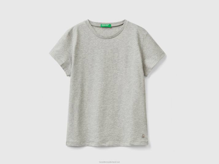 kinderen Benetton t-shirt van puur biologisch katoen lichtgrijs 4R625306