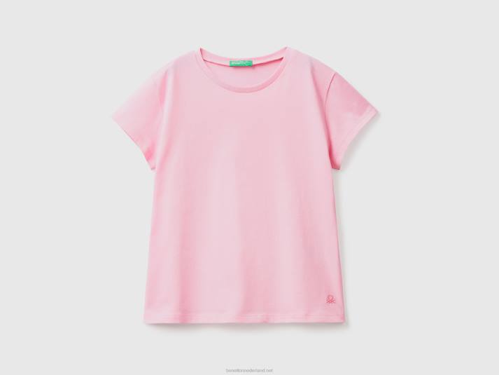 kinderen Benetton t-shirt van puur biologisch katoen roze 4R625252