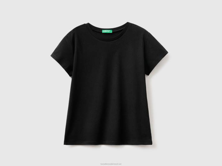 kinderen Benetton t-shirt van puur biologisch katoen zwart 4R622444