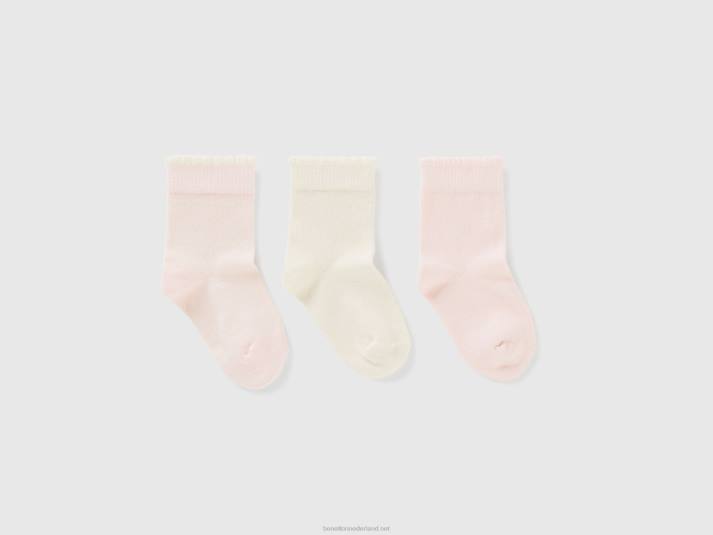 kinderen Benetton sokkenset in roze tinten roze 4R623313
