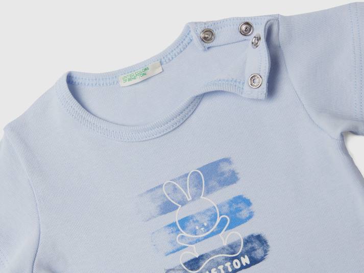 kinderen Benetton T-shirt van 100% biologisch katoen hemelsblauw 4R623111