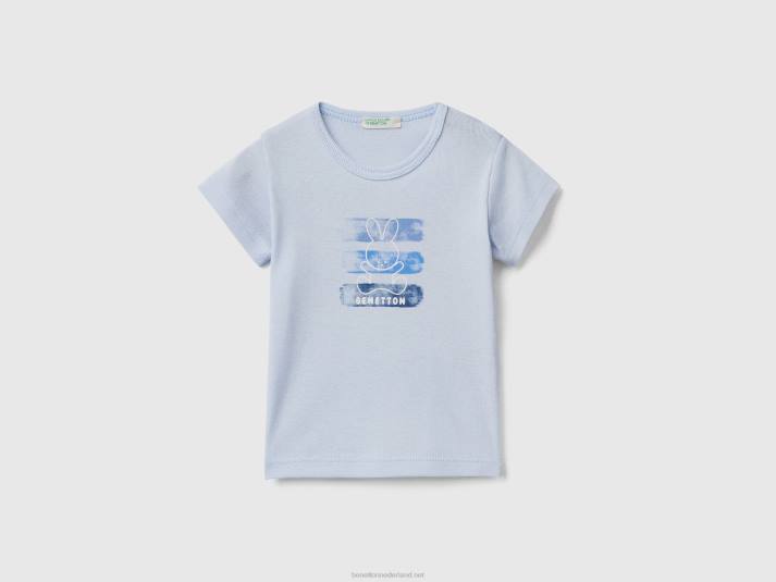 kinderen Benetton T-shirt van 100% biologisch katoen hemelsblauw 4R625843