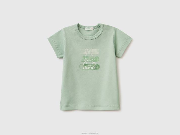 kinderen Benetton T-shirt van 100% biologisch katoen licht groen 4R625853