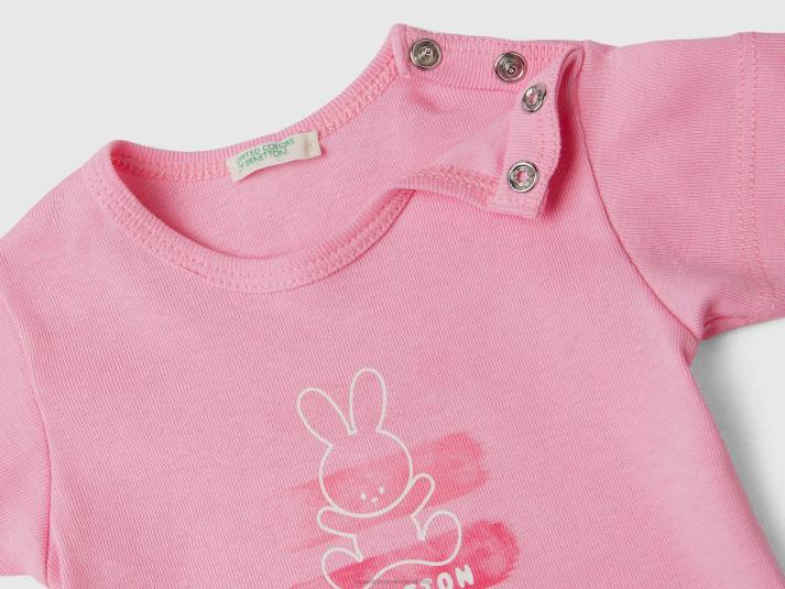 kinderen Benetton T-shirt van 100% biologisch katoen roze 4R625775