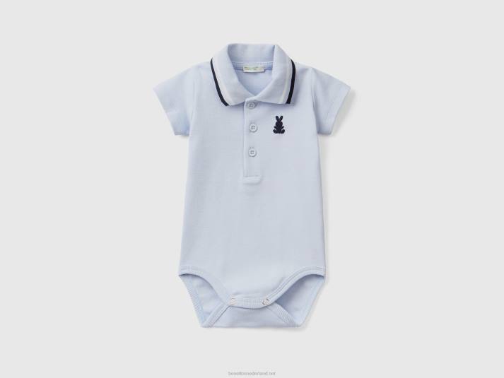 kinderen Benetton body-polo van biologisch katoen hemelsblauw 4R623196