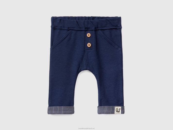 kinderen Benetton joggingbroek met manchetten donkerblauw 4R623265