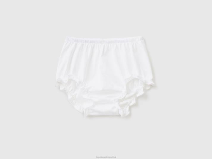 kinderen Benetton korte broek van 100% biologisch katoen wit 4R623315