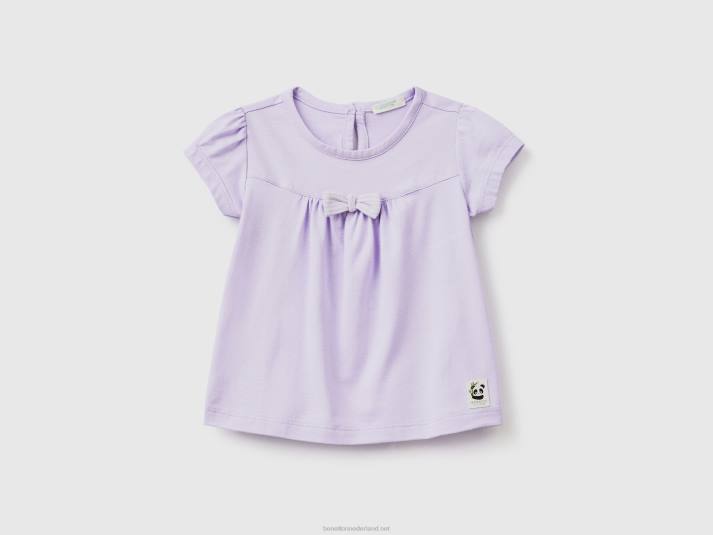 kinderen Benetton t-shirt met gestreepte strik lila 4R625810