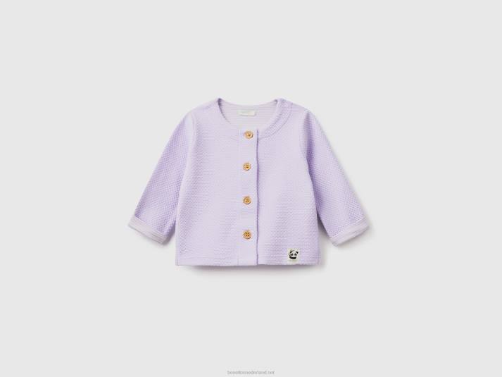 kinderen Benetton vest met jacquard breisel lila 4R623473